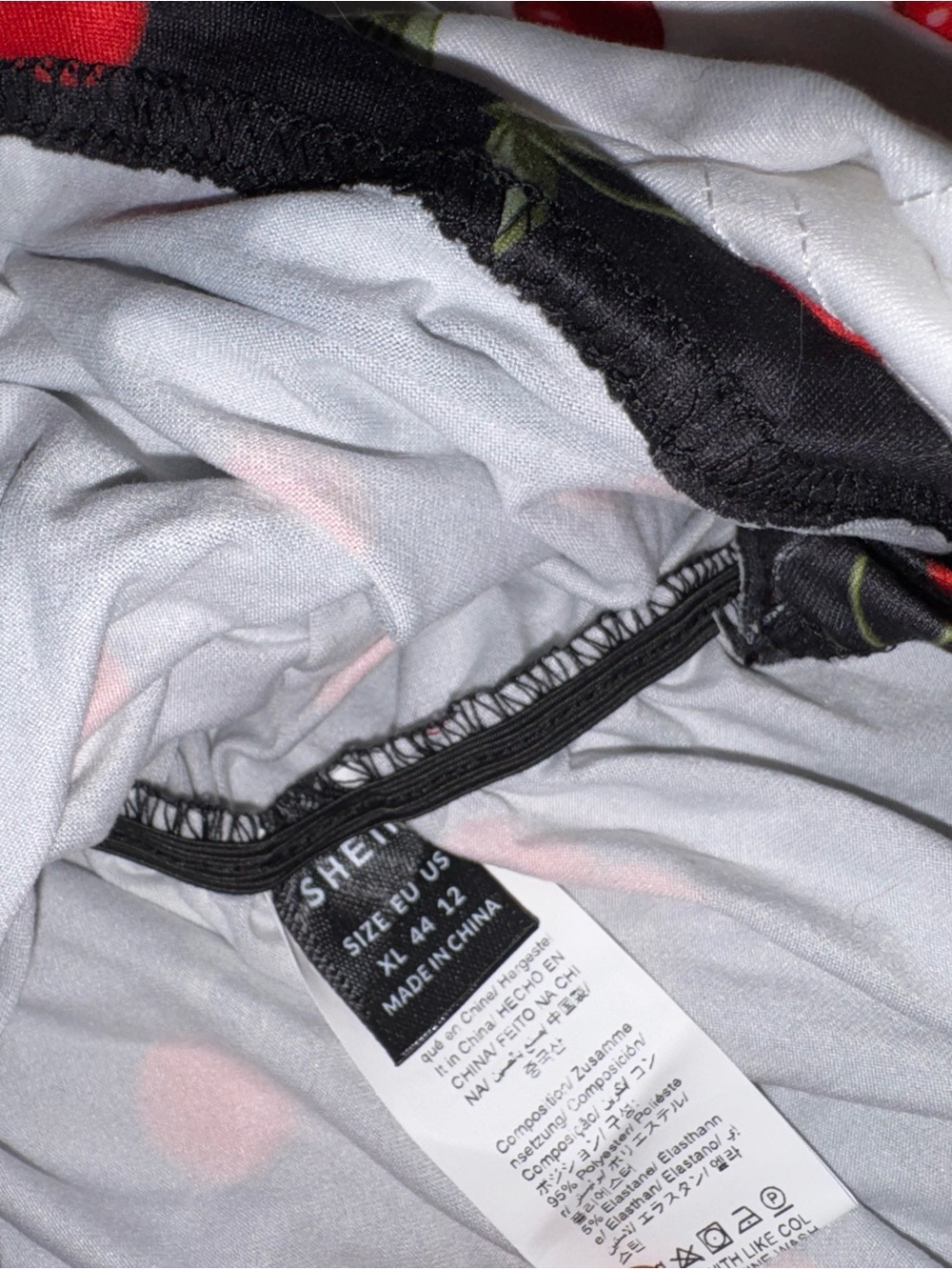 SHEIN Black & White Cherry Print Tank Tops - Picture 2 of 2